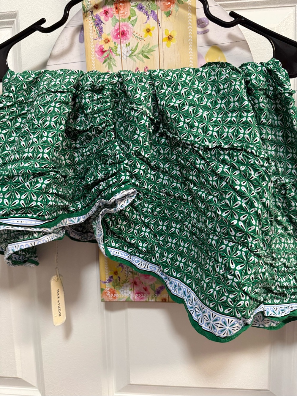 Max Studio Green Floral Print Mini Skirt - Picture 3 of 3